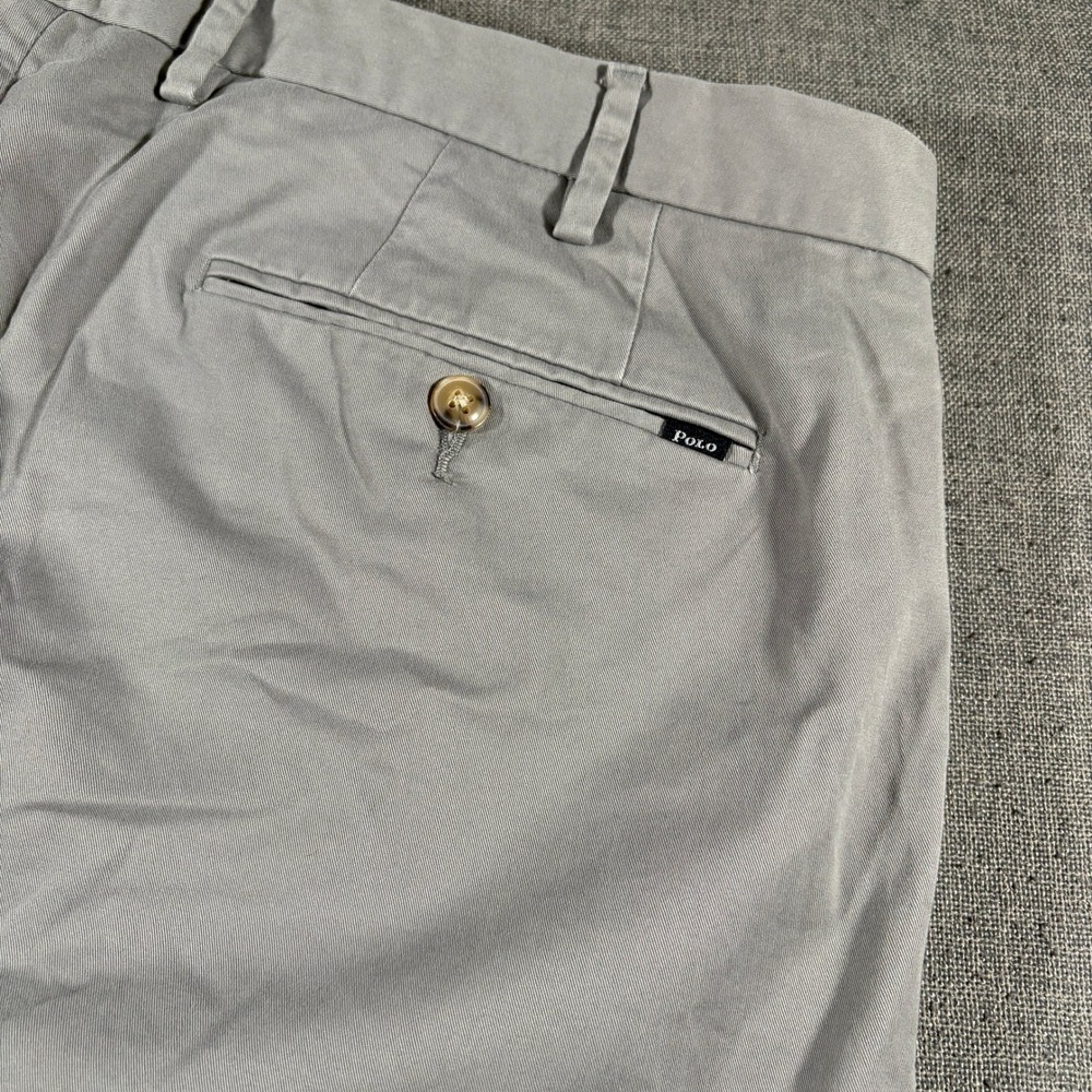 Polo Ralph Lauren Chino Pants Mens 40/30 Grey Stretch Straight Fit‎ Trousers